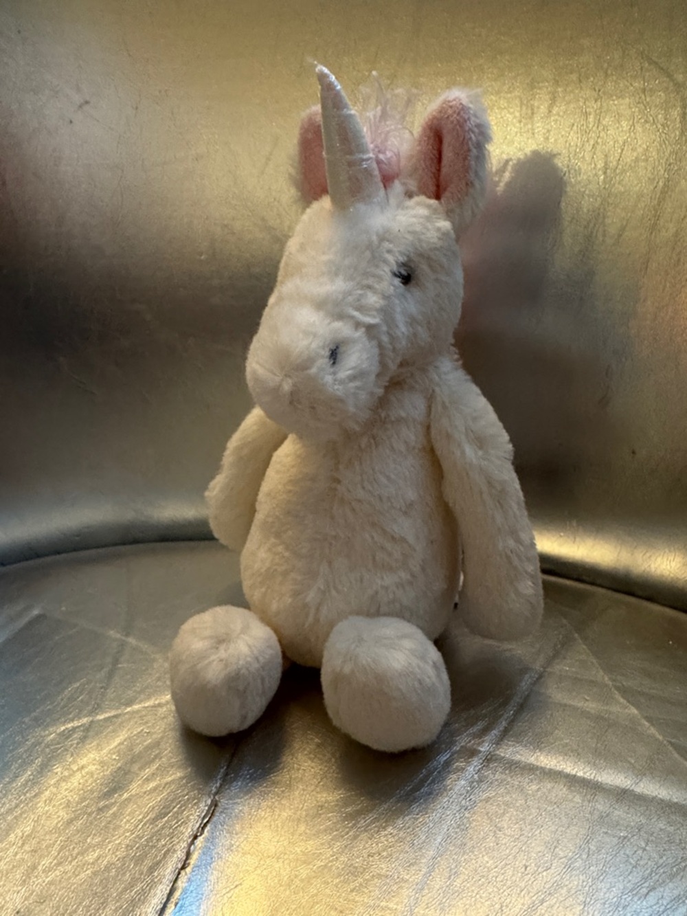 Jellycat Cream and Pink Bashful Unicorn Plush